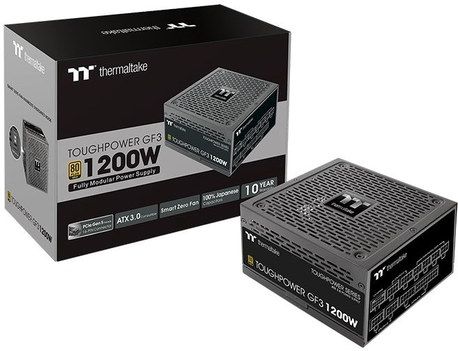 Блок питания Thermaltake ATX 1200W Toughpower GF3 Gen.5 80+ gold 24pin APFC 140mm fan color LED 12xS