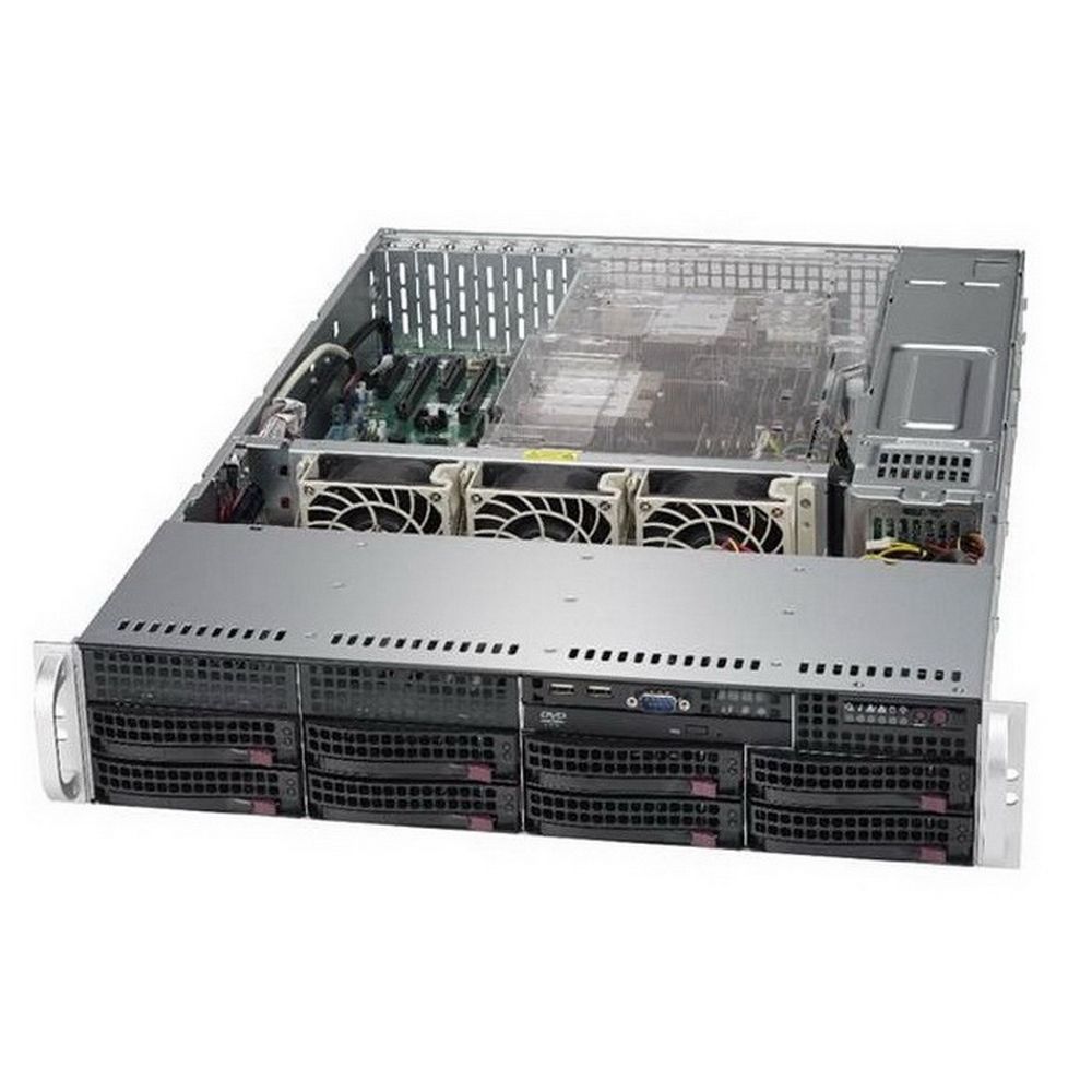 Корпус SuperMicro CSE-825TQC-R802LPB 2U SC825TQC 8 x 3.5" hot-swap SAS3/SATA LP Chassis w/ Red.