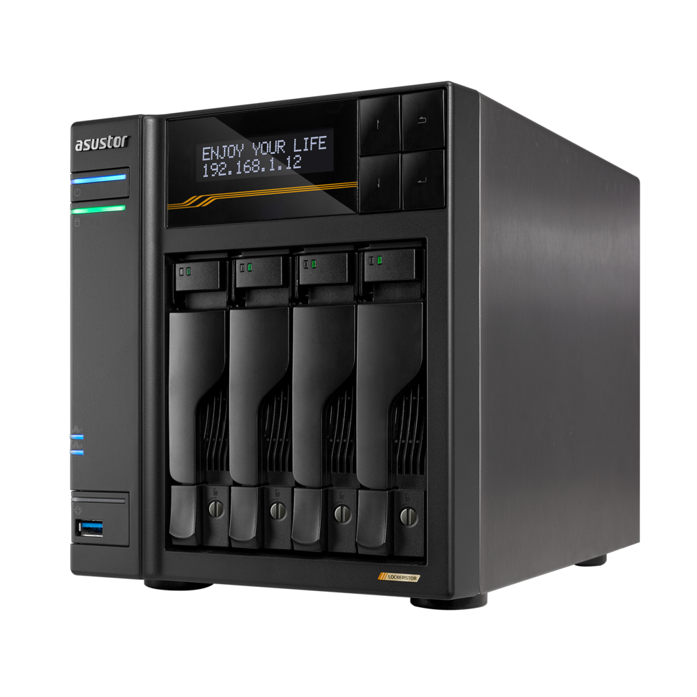 сетевое хранилище ASUSTOR AS6804T 4-Bay NAS/AMD Ryzen V3C14 2,3GHz/16GB DDR5, noHDD(HDD,SSD)/2x5,2х1