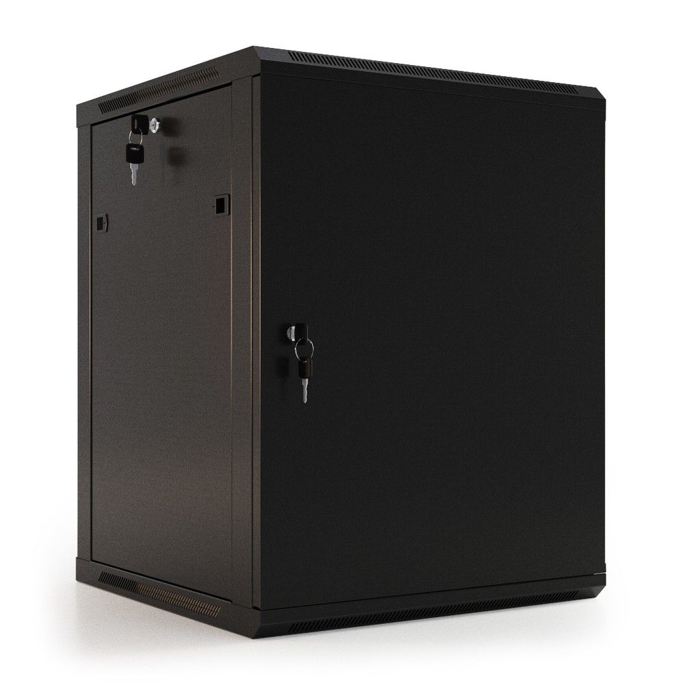 Шкаф коммутационный Hyperline (TWB-0645-SR-RAL9004) настенный 6U 600x450мм пер.дв.стал.лист 60кг чер