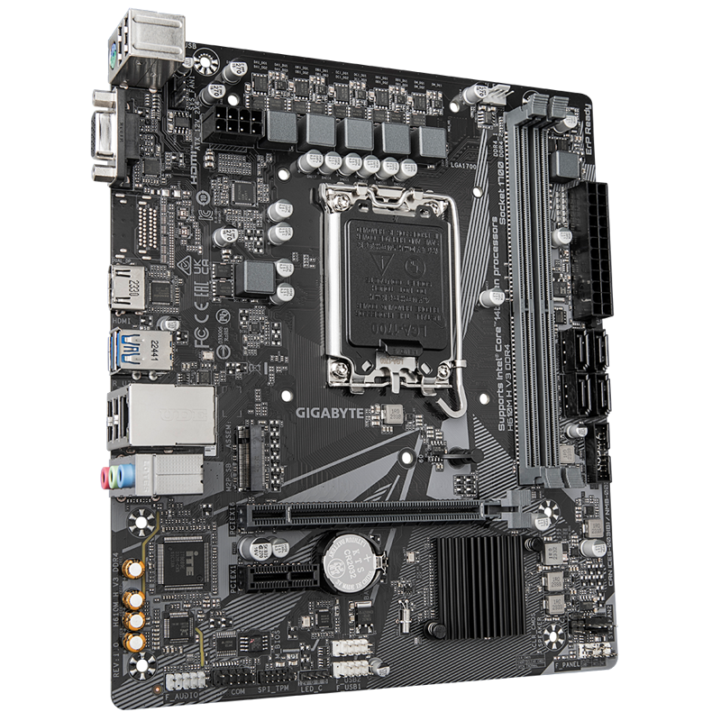 Материнская плата Gigabyte H610M H V3 DDR4 Soc-1700 Intel H610 2xDDR4 mATX AC`97 8ch(7.1) GbLAN+VGA+