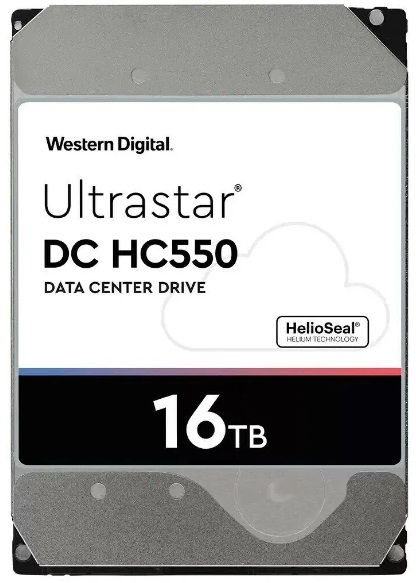 Жесткий диск серверный WD Ultrastar DC HC550 WUH721816ALE6L4 16TB 3.5" SATA 6Gb/s, 7200rpm, 512
