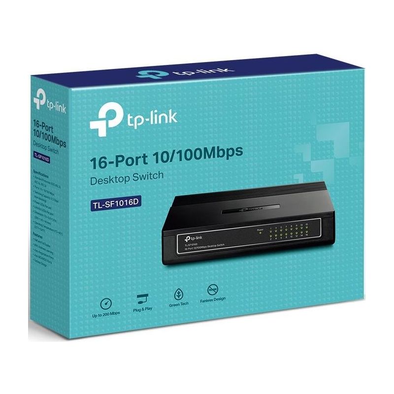 Коммутатор TP-Link TL-SF1016D (L2) 16x100Мбит/с неуправляемый