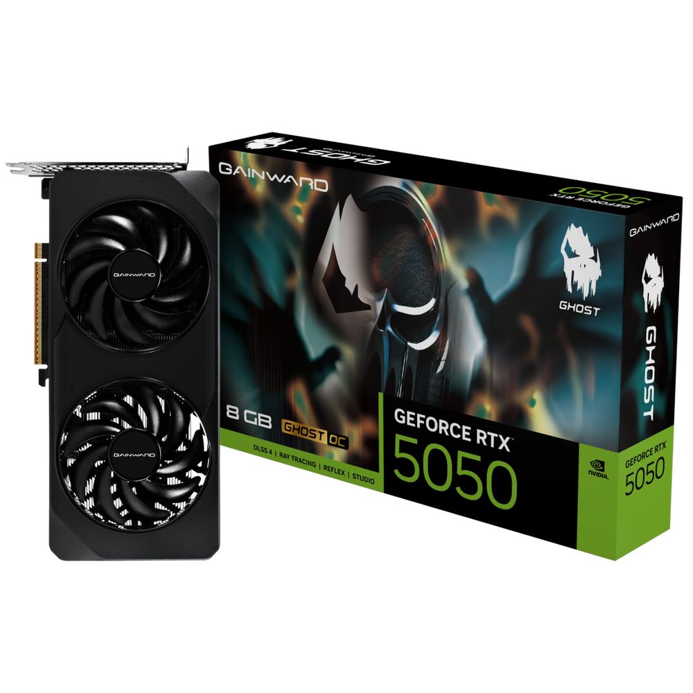 Видеокарта Gainward RTX5050 GHOST OC 8GB GDDR6 128bit 3xDP HDMI 2FAN RTL