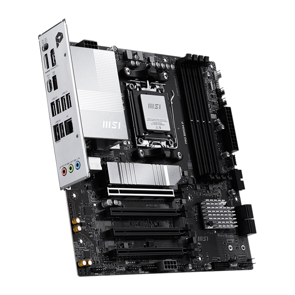Материнская плата MSI PRO B850M-P B850, AM5, 4*DDR5, 4*PCIEx16, 3*M.2, 2*TypeC, 1*USB3.2Gen2, 6*USB3