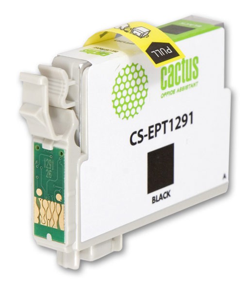Картридж струйный Cactus CS-EPT1291 T1291 черный (15мл) для Epson Stylus Office B42/BX305/BX305F/BX3