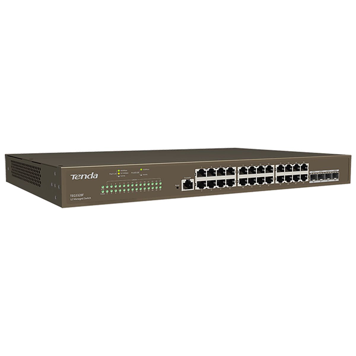 Коммутатор Tenda TEG3328F Коммутатор управляемый, 24 порта 24x1 Гбит/с, SFP 4x1 Гбит/с, установка в 