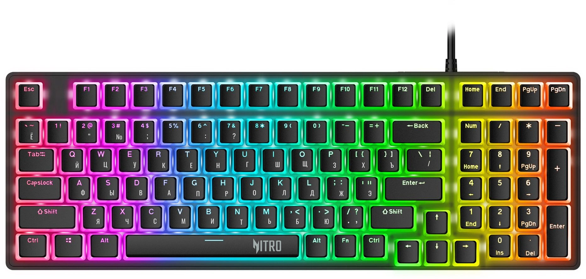 Клавиатура Acer Nitro OKW303 механическая черный/серый USB Multimedia for gamer LED (ZL.KBDCC.01D)