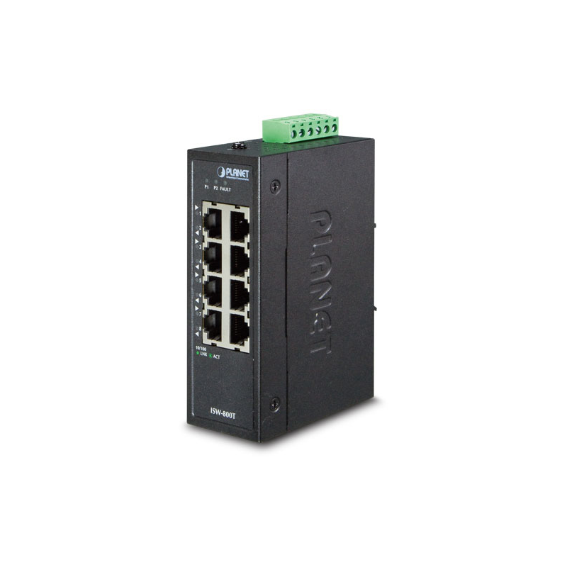Коммутатор для монтажа в DIN рейку IP30 Compact size 8-Port 10/100TX Fast Ethernet Switch (-40~75 de