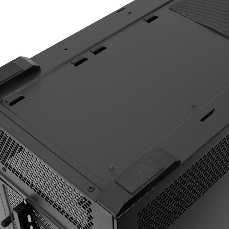 Корпус HSPD M712, Mesh Mid Tower, Black, TG, 0.6 SPCC, no fans, E-ATX, ATX, mATX, mITX, 175/410/160m