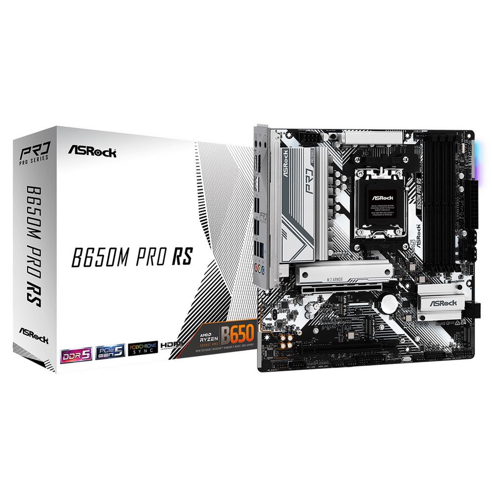 Материнская плата Asrock B650M PRO RS Socket AM5 AMD B650 4xDDR5 mATX AC`97 8ch(7.1) 2.5Gg RAID+HDMI