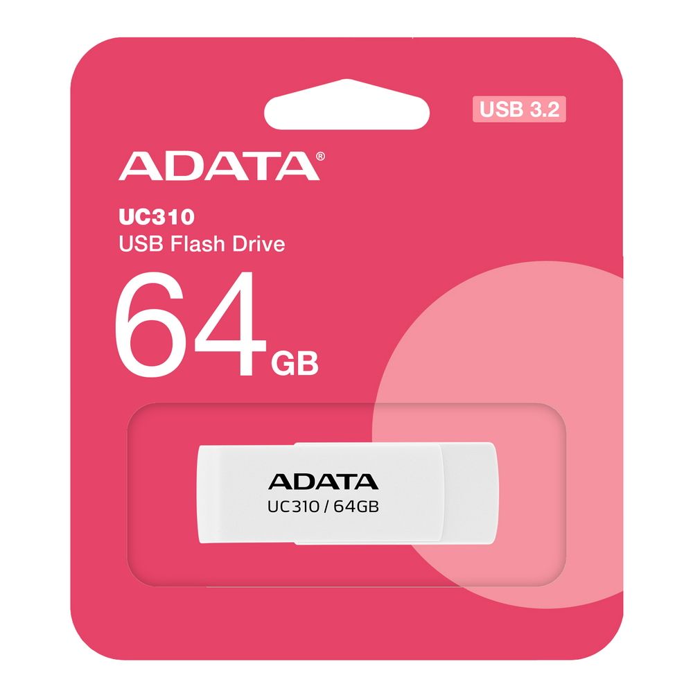 Флеш Диск A-Data 64GB UC310 UC310-64G-RWH USB3.2 белый