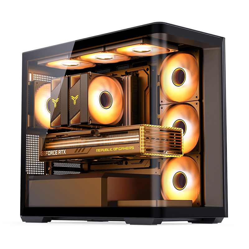 Корпус JONSBO D300, Mini-Tower, TG, no fan, 2xUSB-A 3.2 + 1xUSB-C 3.2, mATX, mITX Black