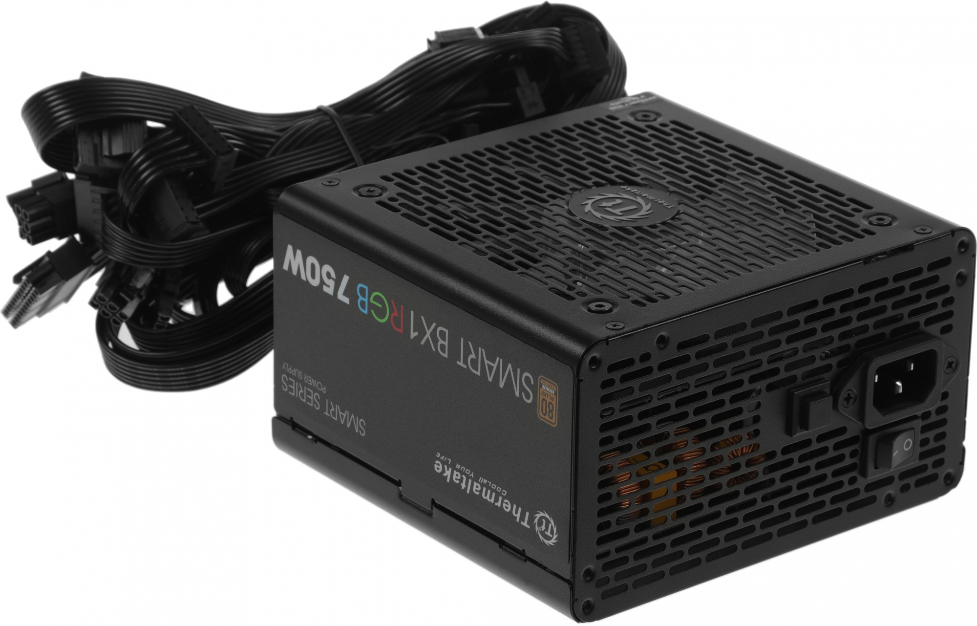 Блок питания Thermaltake ATX 750W Smart BX1 RGB 80+ bronze (20+4pin) APFC 120mm fan color LED 8xSATA