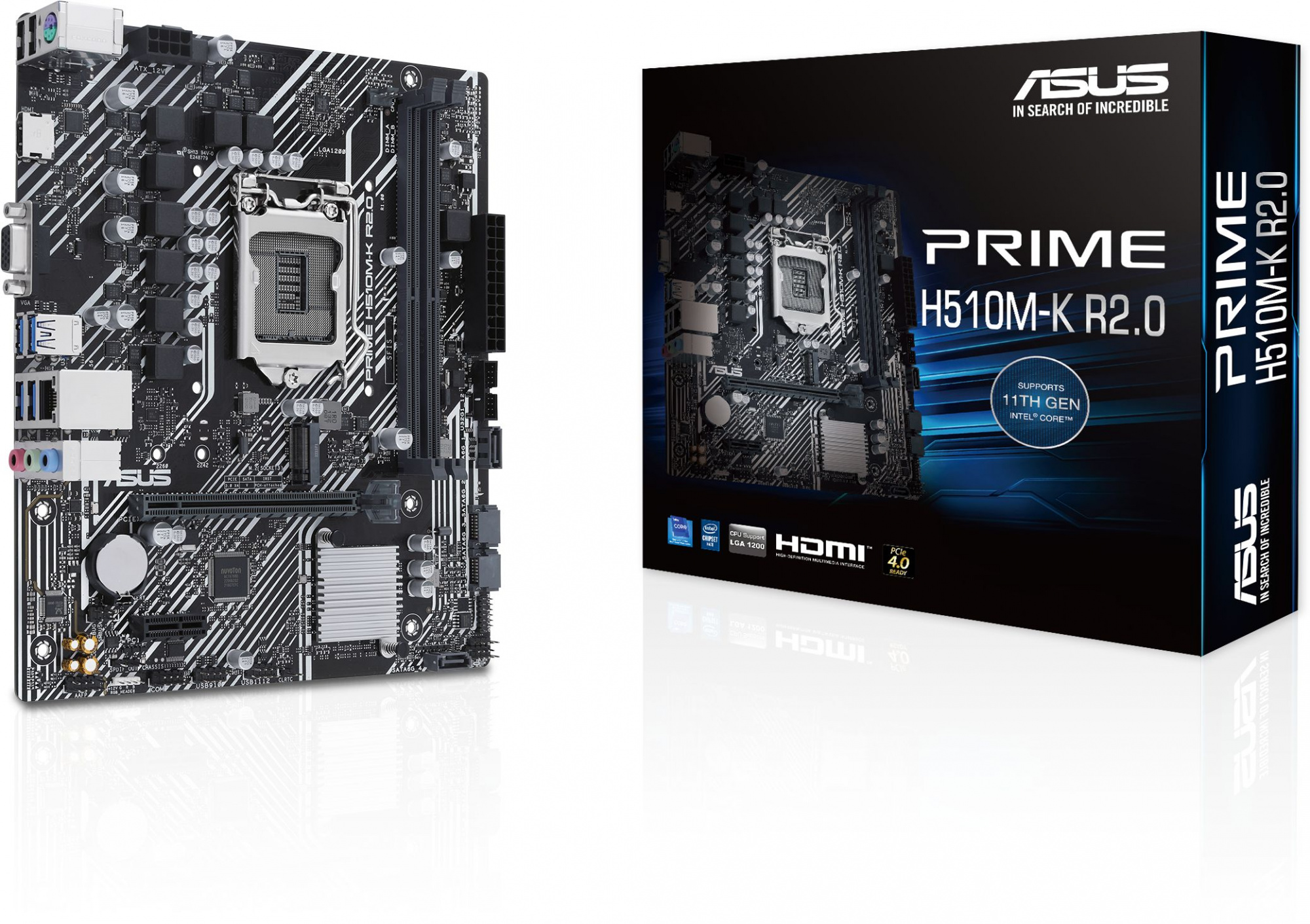 Материнская плата Asus PRIME H510M-K R2.0 Soc-1200 Intel H470 2xDDR4 mATX AC`97 8ch(7.1) GbLAN+VGA+H