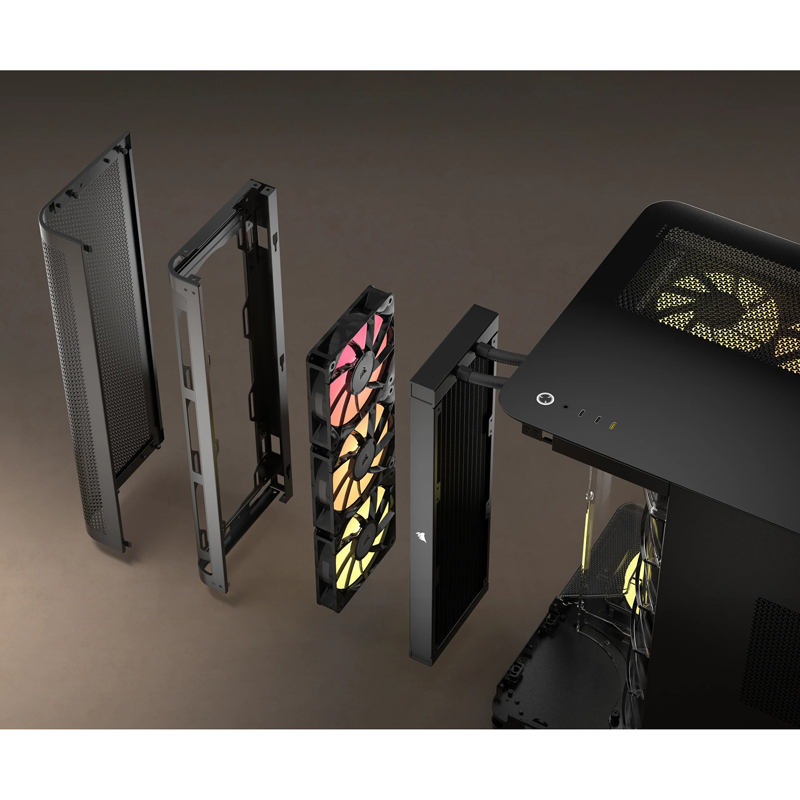 Корпус Corsair AIR 5400 RS-R ARGB, Midi-Tower, TG, 3x120mm ARGB reverse fans, 2xUSB-A 3.2, 1xUSB 3.2