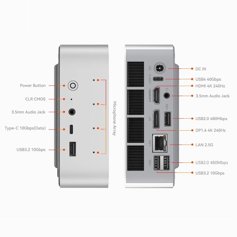 Мини-компьютер Beelink BL/SER9 PRO/HX370/32G/1TB/Frost Silver