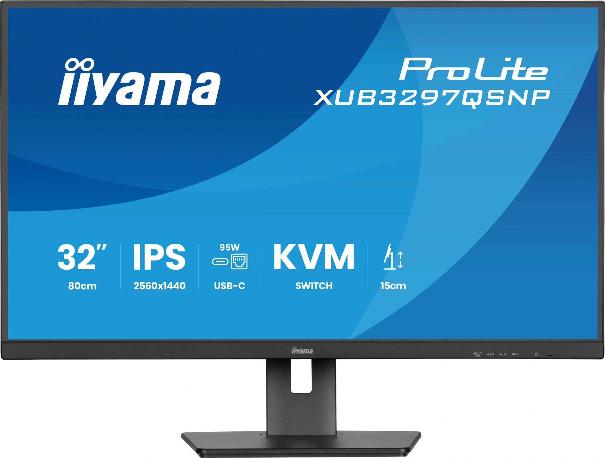 LCD IIYAMA 31.5" XUB3297QSNP-B1 {IPS 2560x1440 100Hz 1ms 350cd HDMI DisplayPort USB M/M HAS Pivot In}