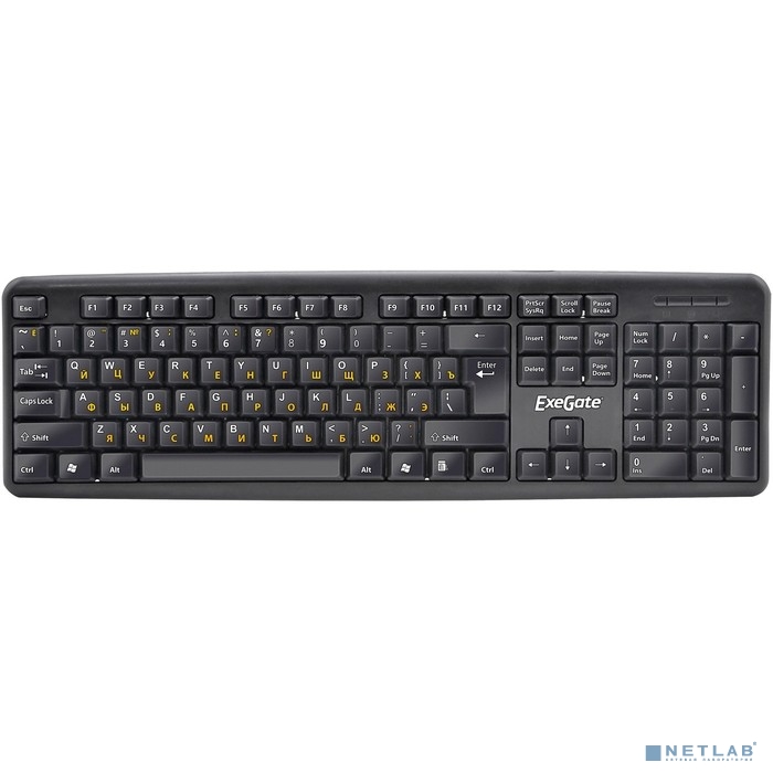Exegate EX263905RUS Клавиатура Exegate LY-331, <USB, шнур 1,5м, черная, 104кл, Enter большой>, Color