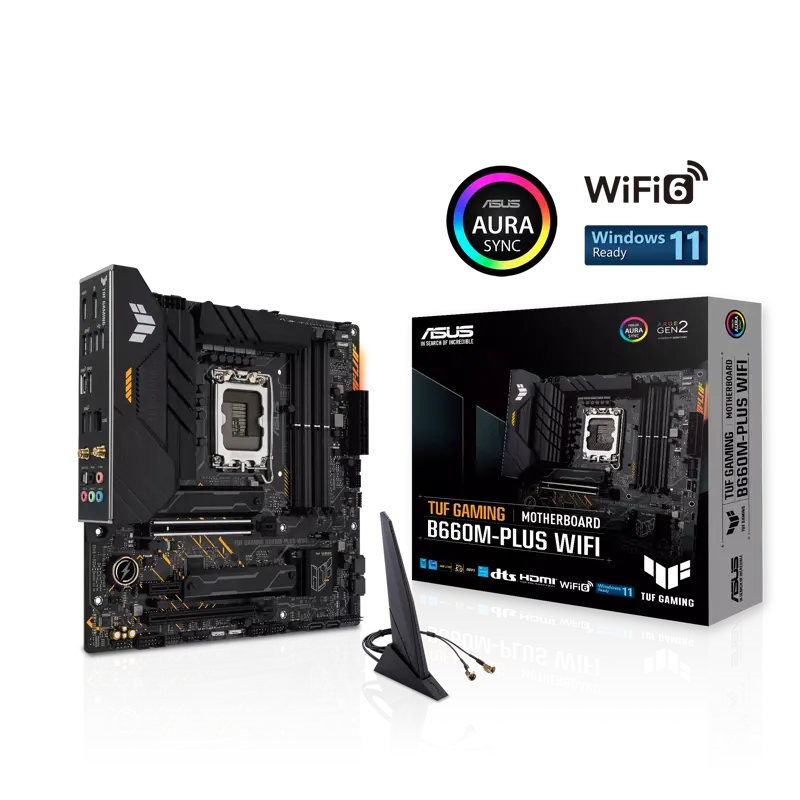 Материнская плата Asus TUF GAMING B660M-PLUS WIFI Soc-1700 Intel B660 4xDDR5 mATX AC`97 8ch(7.1) 2.5