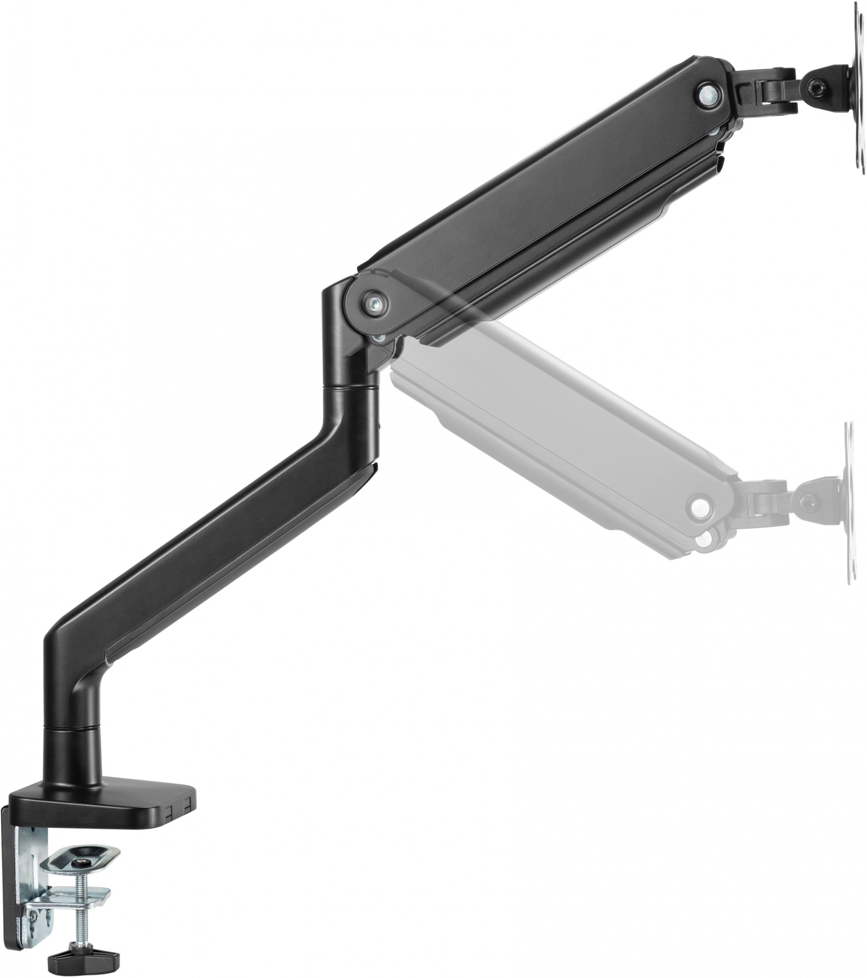 Кронштейн для мониторов Ultramounts UM730 черный 17"-45" макс.16кг крепление к столешнице поворот и 
