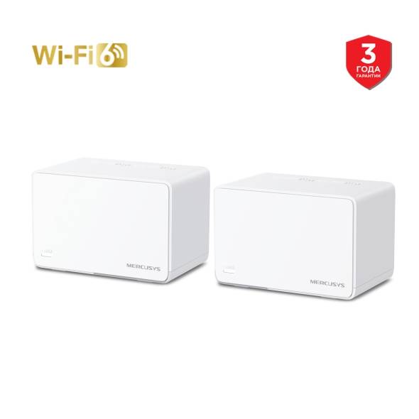 Бесшовный Mesh роутер Mercusys Halo H80X (HALO H80X(2-PACK)) AX3000 10/100/1000BASE-TX компл.:устрой