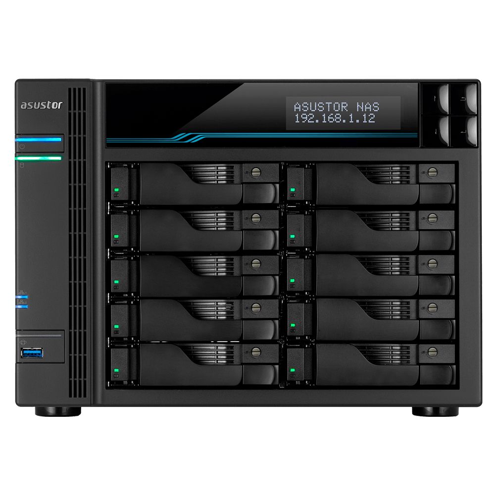 сетевое хранилище ASUSTOR AS6510T 10-Bay NAS/Media player/Intel Atom C3538 2,1GHz(Quad-Core), 8GB SO