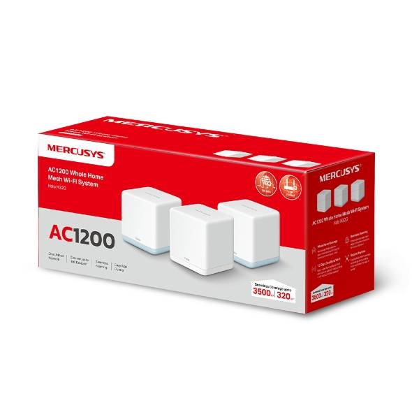 Бесшовный Mesh роутер Mercusys Halo H32G(3-pack) AC1200 100/1000/10000BASE-T белый (упак.:3шт)