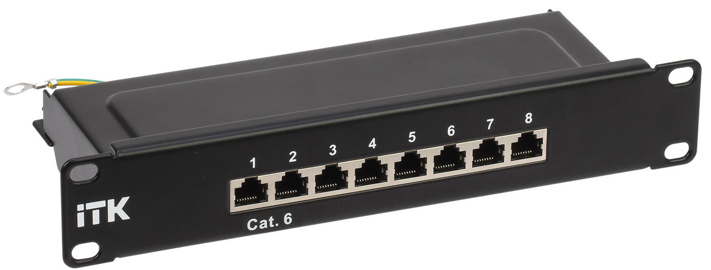 ITK 1U патч-панель кат.6 STP 8 портов 10"" Dual IDC/ ITK PP08-1UC06S-D05-10
