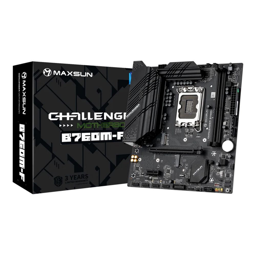 Материнская плата Maxsun MS-Challenger B760M-F B760, LGA1700, 2*DDR4, 1*PCIEx16, 1*PCIEx1, 1*M.2, 4*