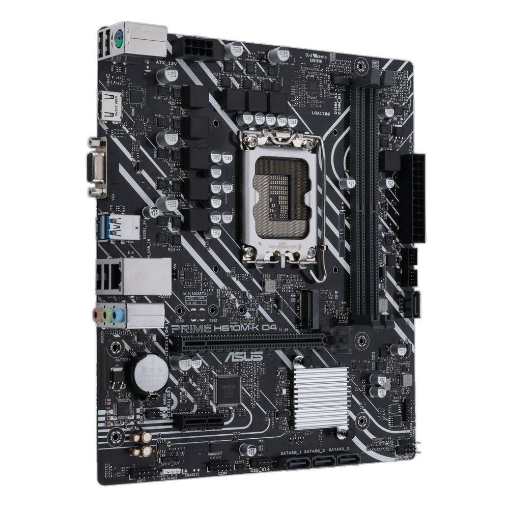 Материнская плата Asus PRIME H610M-K D4 Soc-1700 Intel H610 2xDDR4 mATX AC`97 8ch(7.1) GbLAN+VGA+HDM