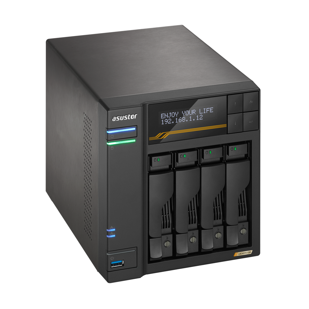 сетевое хранилище ASUSTOR AS6804T 4-Bay NAS/AMD Ryzen V3C14 2,3GHz/16GB DDR5, noHDD(HDD,SSD)/2x5,2х1