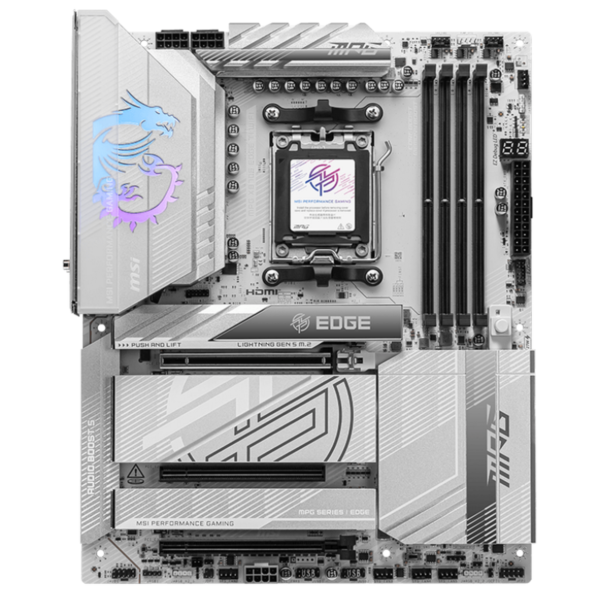 Материнская плата MSI MPG X870E EDGE TI WIFI Socket AM5 AMD X870E 4xDDR5 ATX AC`97 8ch(7.1) 5Gigabit