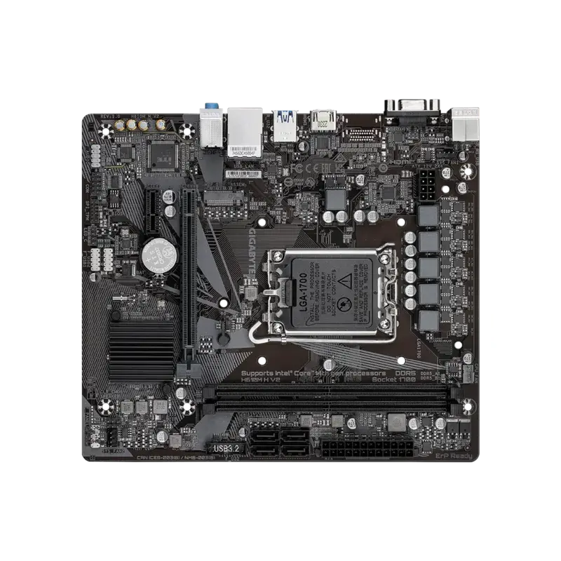 Материнская плата Gigabyte H610M H V2 Soc-1700 Intel H610 2xDDR5 mATX AC`97 8ch(7.1) GbLAN+VGA+HDMI