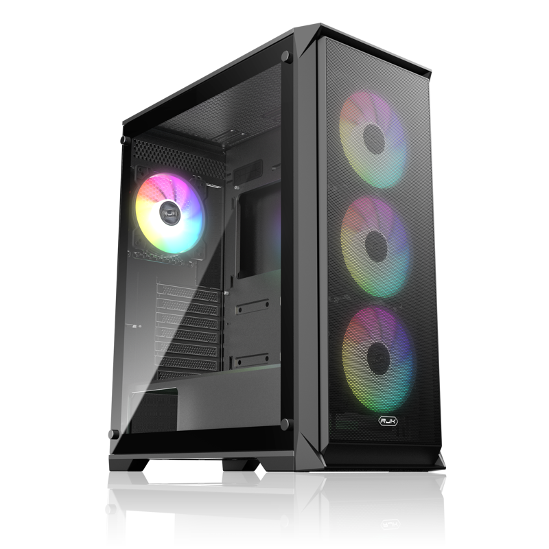 Корпус Raijintek ARCADIA 41-MS4, Midi-Tower, TG, 1x120mm + 3x120mm ARGB, 2xUSB-A 3.0 + 1xUSB-C, ATX,