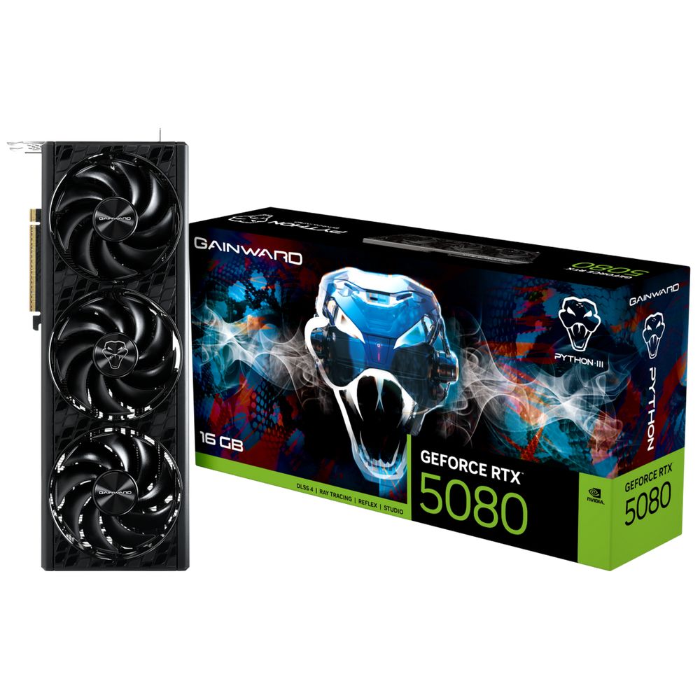 Видеокарта Gainward RTX5080 PYTHON III 16GB GDDR7 256bit 3xDP HDMI 3FAN RTL