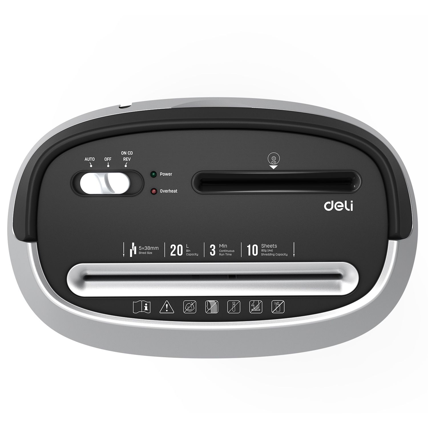 Уничтожитель бумаг Deli E9948, P-4, 5х38, 10 лист. одновременно, 20л