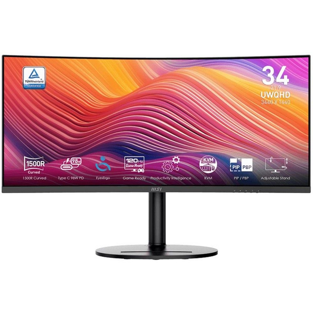 Монитор MSI 34" Modern MD342CQP черный VA LED 21:9 HDMI M/M матовая HAS Piv 3500:1 300cd 178гр/178гр