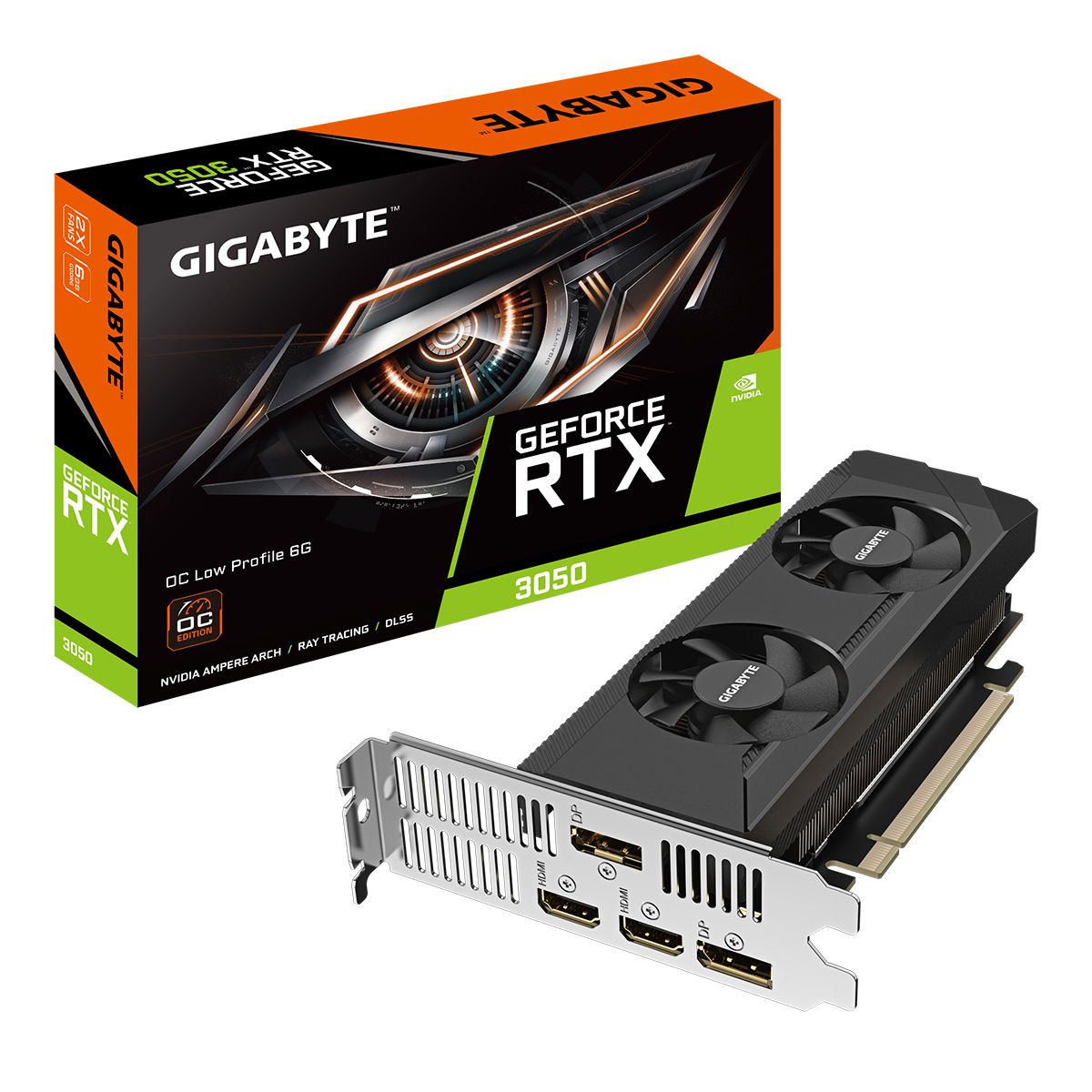 Видеокарта Gigabyte PCI-E 4.0 GV-N3050OC-6GL NVIDIA GeForce RTX 3050 6Gb 96bit GDDR6 1477/14000 HDMI