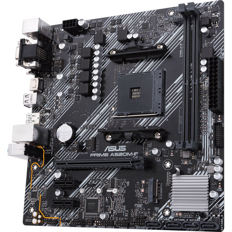 Материнская плата Asus PRIME A520M-E/CSM Soc-AM4 AMD A520 2xDDR4 mATX AC`97 8ch(7.1) GbLAN RAID+VGA+