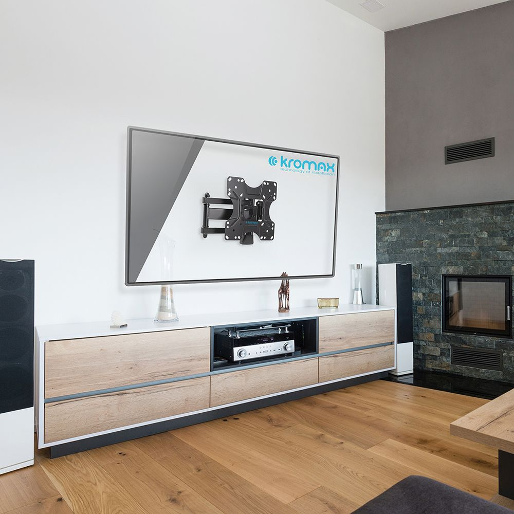 Кронштейн для телевизора Kromax OPTIMA-214 черный 20"-43" макс.30кг настенный поворотно-выдвижной и 