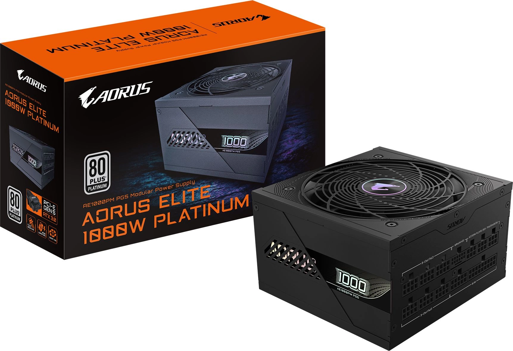 Блок питания Gigabyte ATX 1000W GP-AE1000PM PG5 Gen.5 80+ platinum (20+4pin) APFC 120mm fan 8xSATA C