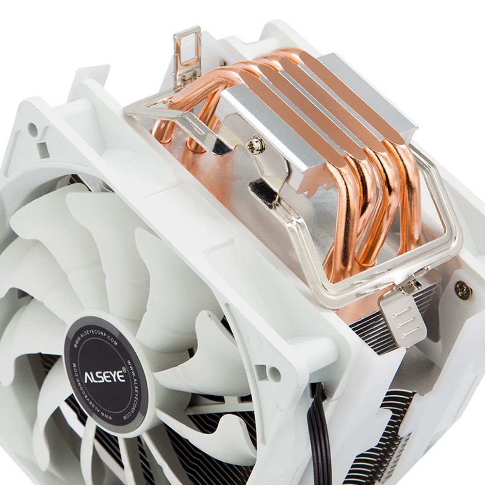 Вентилятор ALSEYE S120D-W Universal, TDP 135W, 2x120FAN, 4 heat pipe, WHITE, PWM, RTL{20} (874265)