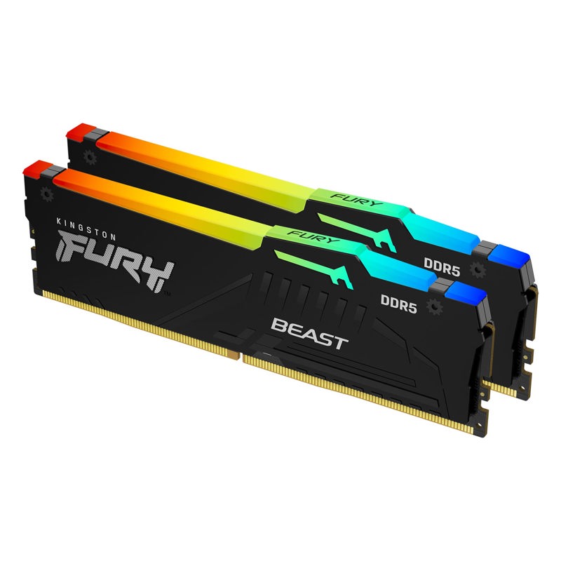 Память DDR5 2x32GB 5200MHz Kingston KF552C40BB2AK2-64 Fury Beast Black RGB RTL Gaming PC5-41600 CL40