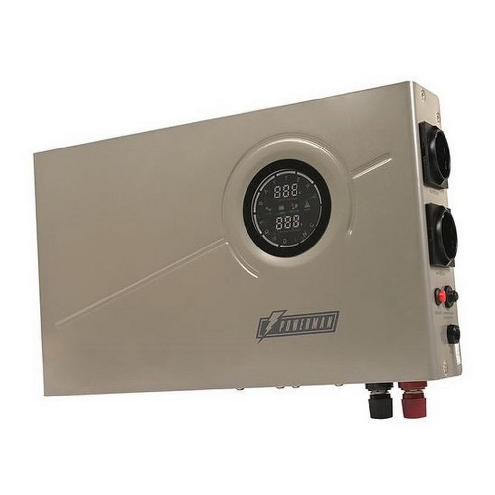 ИБП POWERMAN Smart 1000 INV Silver Мощность 1000 ВА / 600 Вт, розетки Shuko - 2 шт. Стабилизирует на