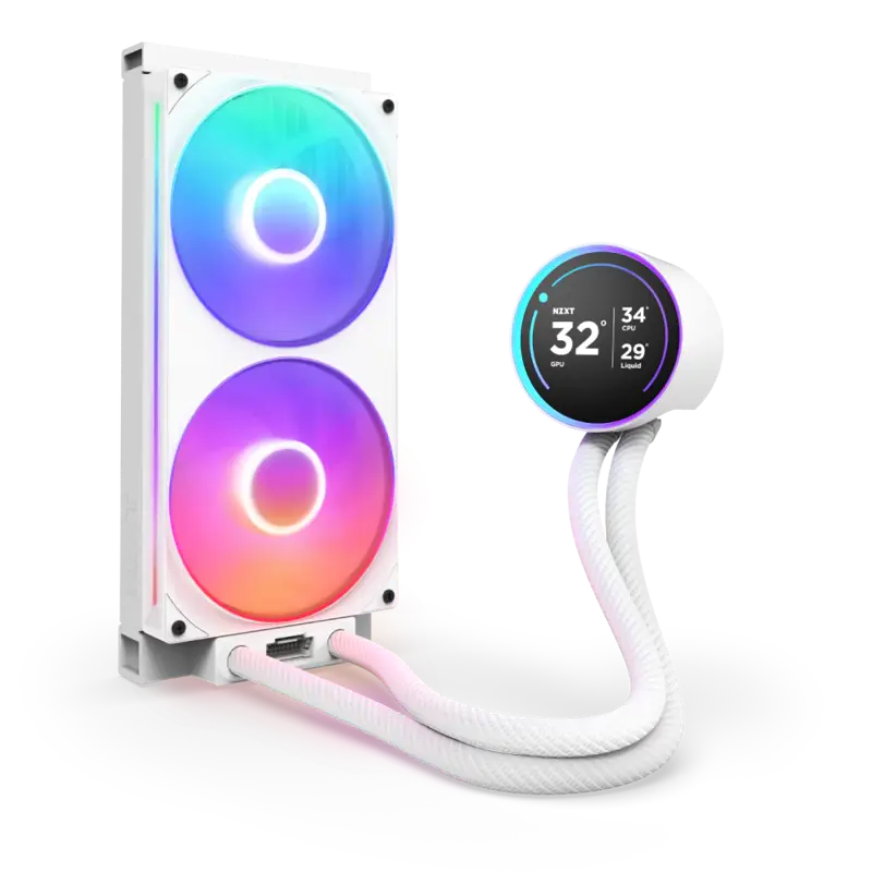 Система жидкостного охлаждения NZXT Kraken Elite 280 RGB (250W, 280mm, LED temp., White/ Fans: 2x140