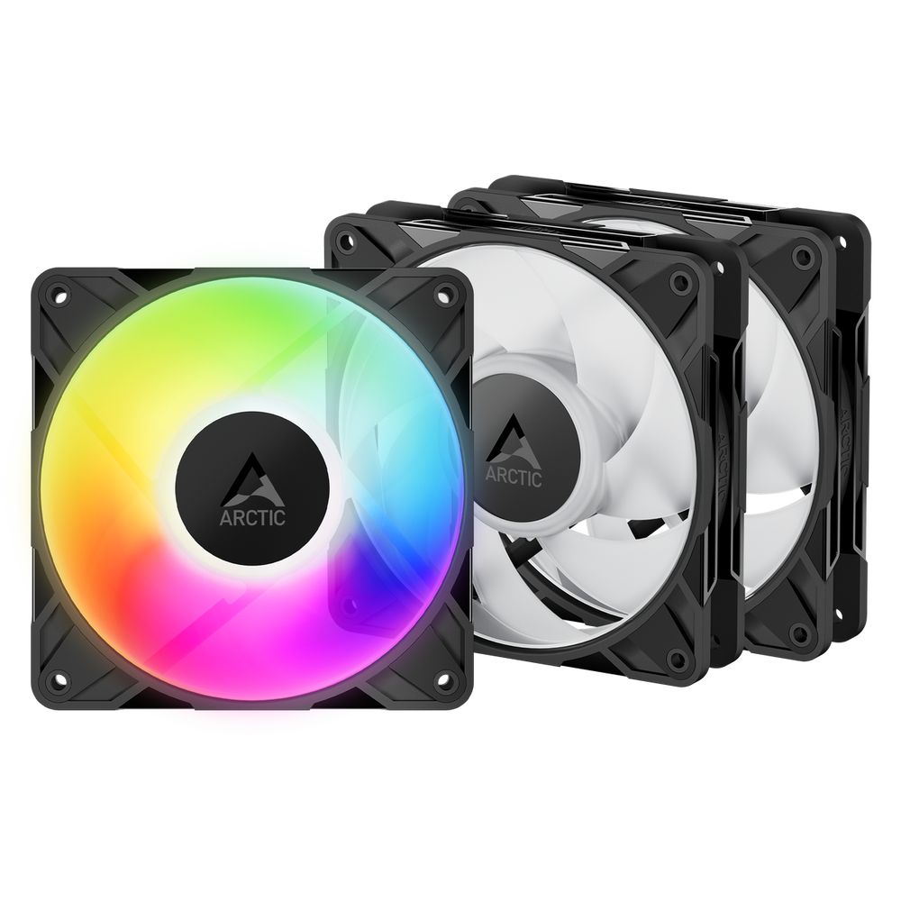 Комплект вентиляторов ARCTIC P12 Pro A-RGB LN черный [120 x 120 мм, 4 pin, 450 об/мин - 2000 об/мин, - 25 дБ, в комплекте - 3]