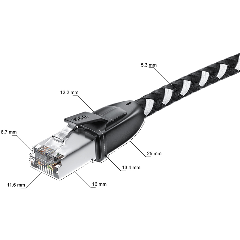 Greenconnect RJ45(m) - RJ45(m) Cat.6 3м черно-белый