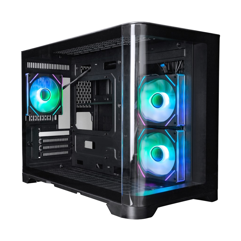 Корпус 1STPLAYER UVIEW UV6 ARGB черный mATX / UV6-BK-2FC7R-1FC7