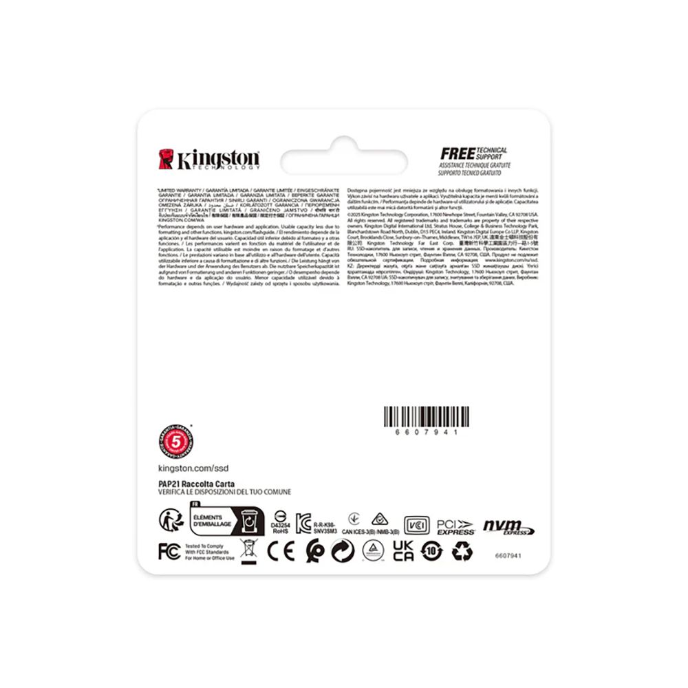 Накопитель SSD Kingston PCIe 4.0 x4 1000GB SNV3SM3/1T0 NV3 M.2 2230